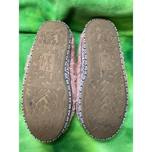 Woolrich Pink Puff Fleece Slippers Shoes Memory Foam Women’s Size 7 Warm Comfy - Picture 9 of 11